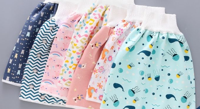 1PCS Waterproof Diaper Skirt Cotton High Waist Children Training Pants Cloth Reusable Baby Diaper newborn sleeping bed Pad