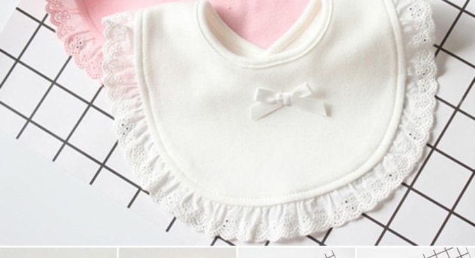 Fashion Cotton Newborn Lace Bow Baby Bibs Slabbetjes Cute Girls&Boys Burp Cloth Infant Bibs Baberos Infant Saliva Towels