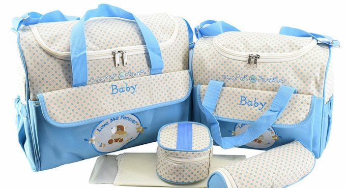 MOTOHOOD 5pcs Baby Diaper Bags Sets For Mom Maternity Bags High Capacity Multifunction Travel Nappy Bag Organizer Zipper