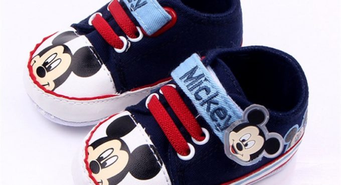 Disney 0-18M Baby Sneakers Toddler Boy First Walkers Girl Newborn Baby Shoes Boy Fashion cartoon Mickey Shoes