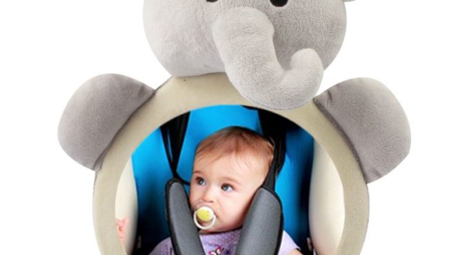 Baby Safety Seat Rear Mirror Car Interior Rearview Mirrors Infants Kids Plush Cartoon Toy