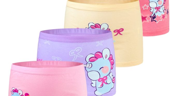 4 Pcs/lot Children Girls Underwear Kids Boxer Briefs Child Soft High Quality Soft Cotton Girls Panties Breathable For 2-12Y