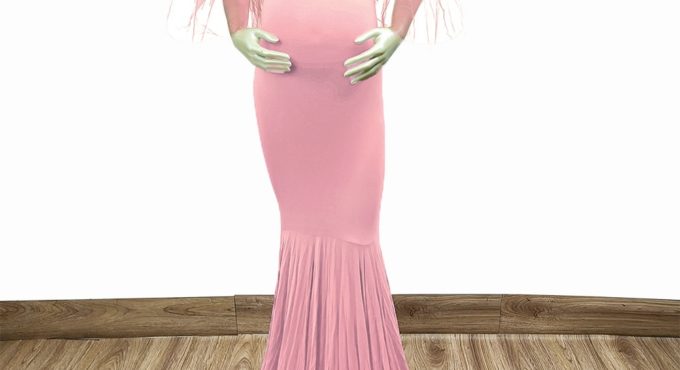 Photo Shoot Stretch Maxi Long Boob Tube Maternity Dresses Pregnancy Tulle Gown Baby Shower Costume for Women Photography Props