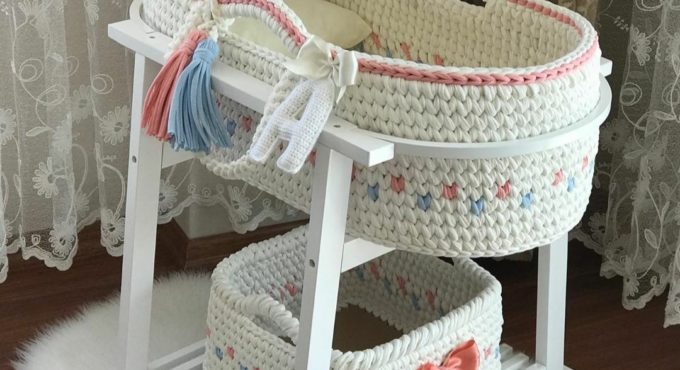 Knit poufs, rugs, chunky blankets, newborn baby baskets