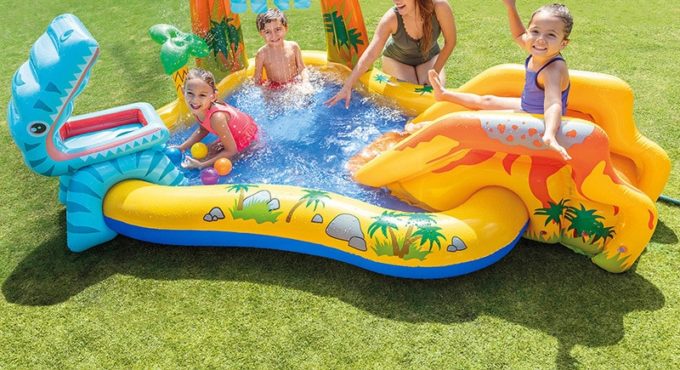 INTEX Children's Inflatable Swimming Pool Slide Thicken Water Jet Pool Ocean Ball Pool Baby Paddling Pool Outdoor Swimming Pool