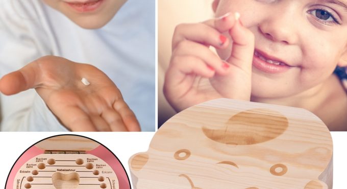 Baby Teeth Save Box Handmade Wood Milk Teeth Organizer Memory Storage Boxes Organizer for Boys