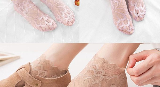 Breathable Lightweight Lace Boat Socks Lace Ultra-thin Peacock Tail Women's Socks Maternity Bed Socks