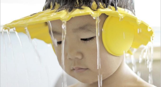 Children Waterproof Cap Safe Baby Bath Visor Adjustable Accessories Visor For Bathing Protect Eyes Ears PVC Suit 0-6 Kids