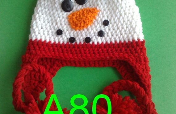 60piece/lot cartoon Snowman hat,crochet Baby hat 100% cotton Children EarFlap Beanies Caps Toddler Crochet Hats free shipping