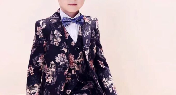New Style Notched Lapel Boy Suits One Button Wedding Suits Children Party Tuxedos boys Smoking blazer (jacket+pant+vest)