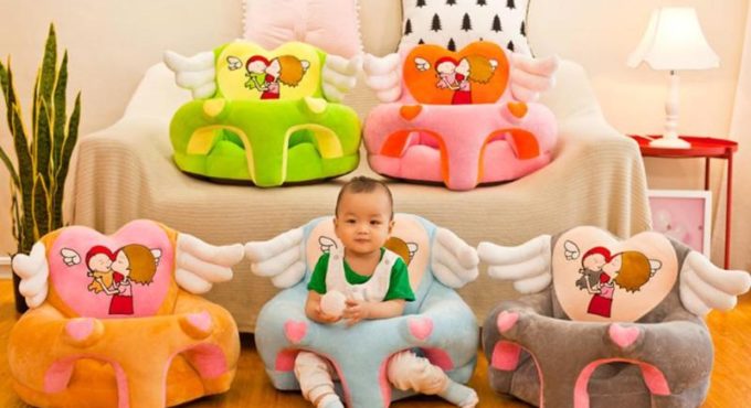 Colorful Infant Baby Sofa Cover Sofa Support Seat Learn to Sit Feeding Chair Soft Seat Case Travel Car Seat for 0-12 Months Baby