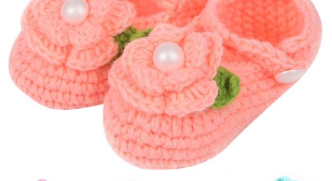 Baby Girls Shoes Handmade First Walkers Newborn Baby Infant Boys Girls Crochet Knit Toddler Shoes For 0 to 18 Months Baby Shoes