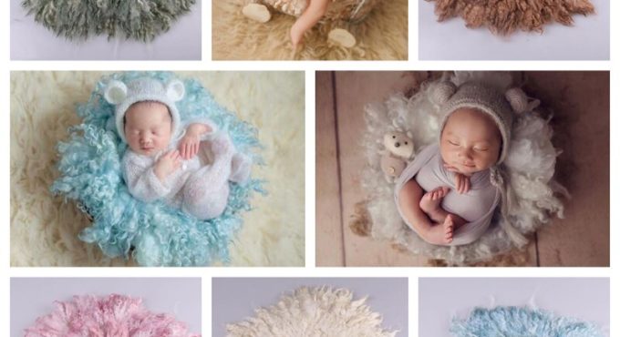 50cm Flokati Wool Blanket Newborn Photography Prop Baby Photo Shoot Posing Wool Fur Blanket Basket Filler Newborn Shoot Backdrop