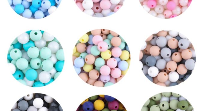 9mm 1000pc Food Grade Silicone Beads Wholesale Perle Baby Accessories Childen's Goods Teething Toys DIY Key Chain Let's Make