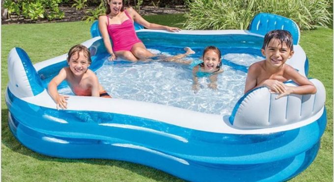 INTEX piscina inflavel adulto children's home swimming pool transparent thickened baby family adult paddling bath With backrest