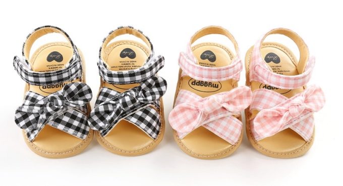 Sandals Girls Baby Shoes Cute Plaid Newborn Baby Girl Sandals Cotton Princess Sandals Baby Girl Shoes