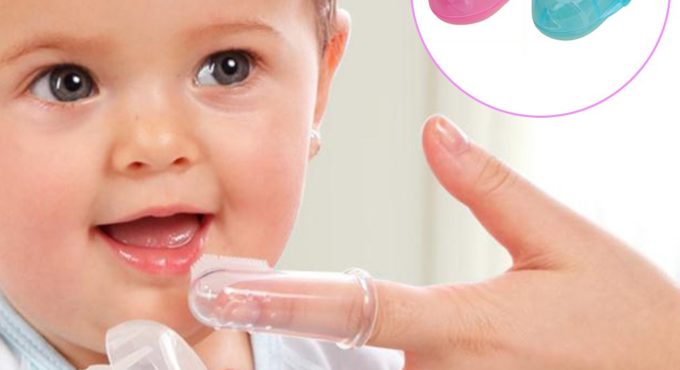 Baby Toothbrush Food Grade Silicone Finger Toothbrush for Baby & Toddlers Toothbrush Teether and Oral Massager