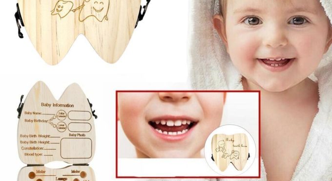 Baby Tooth Box Small Cute Wooden Milk Teeth Souvenir Kids Box Children's Storage Gifts Growth Birthday Case Gifts Memorial R8Z0