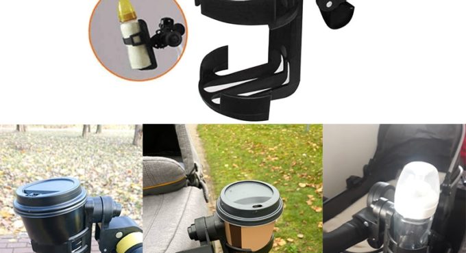 New Baby Stroller Cup Holder Rack Bottle Universal 360 Rotatable Cup Holder for Pram Stroller Carrying Case Milk Bottle Cart