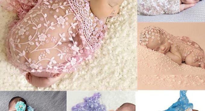 Baby Carpet Blanket Creative Lace Floral Embroidery Stretchy Polyester Fiber Photography Prop Blanket Fotografie Prop Outfits