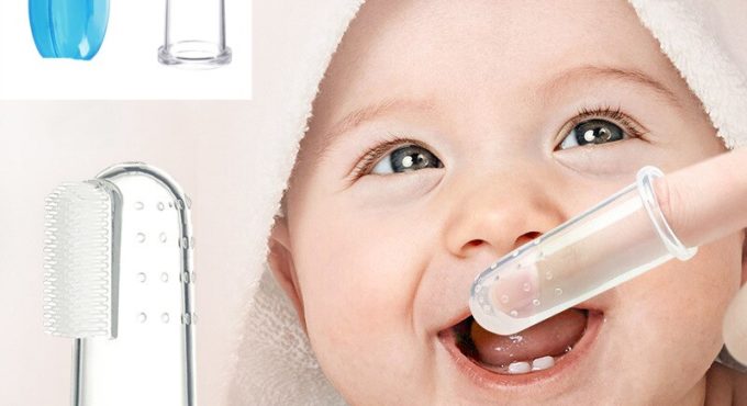 Baby Safe Supplies Soft Silicone Teeth Clear Care Tool Finger Toothbrush + Box and Pacifiers Feeder Nipple